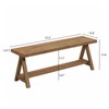 RowyPoey 51" Solid Wood Bench, Long Farmhouse Entryway Bench with