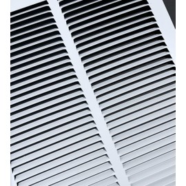 Fits 14x24 Duct Opening Stamped Steel Return Air Grille Vent Cover Grille for Sidewall and Ceiling in White Surface Dimensions: 15.75"W X 25.75"H (14" W x 24" H Duct Opening)