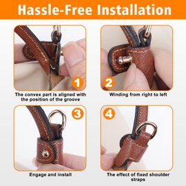 luwrevc Strap Compatible for Longchamp Mini Bag, Leather Purse Straps Kit Replacement Crossbody for Long Champ Le Pliage Small,Shoulder Straps, Handbag Accessories (Cognac(Shoulder strap width 0.9cm))