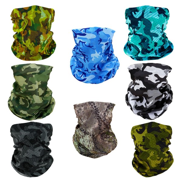 SMEHCF 8 multi-purpose headscarves for women and men, 8 Classical