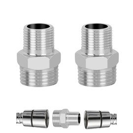 BHSTTNIXP 2 PCS Shower Hose Connectors,Stainless Steel Plumbing Fittings,Male to Female Threaded Connector Accessories,Shower Water Pipe Adapter