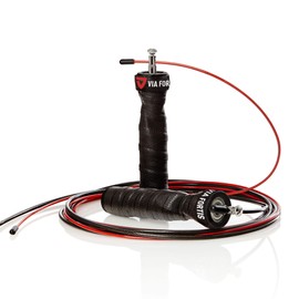 VIA FORTIS Professional Skipping Rope with Weights - Speed Rope for Calisthenics, CrossFit, Boxing, Muay Thai, Fitness and much more. Jump-Rope with Ball Bearings, Steel Ropes and Bag for All Body