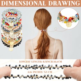 9 Gomas Elásticas para el Cabello con Cristales Accesorios para el Cabello Elásticos Sostenedores de la Cola de Caballo del Grano Lazos Elásticos para el Cabello Boho (Estilo Lindo)