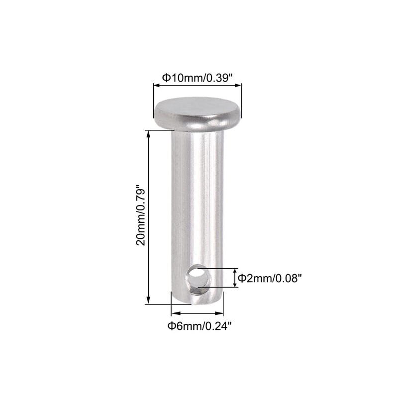sourcing map Single Hole Clevis Pins - 6mm X 20mm