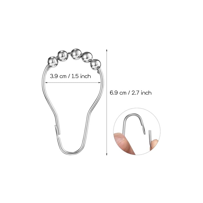 LIHAO Anillos Ganchos para Cortina de Ducha de Acero Inoxidable