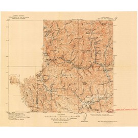 YellowMaps Big Bar and Vicinity CA topo map, 1:250000 Scale, 30 X 30 Minute, Historical, 1915, Updated 1948, 11 x 13.2 in - Tyvek