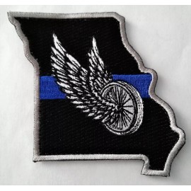 Missouri Police Thin Blue Line Motor Officer Traffic Patch -  FREE US SHIPPING!