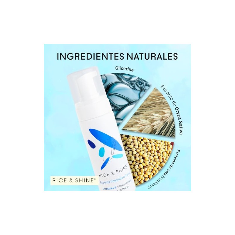 Rice Shine Limpiador Facial Espuma Jabon Más Vitamina Que Aceite