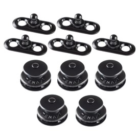 Tenax Buttons Black 5 Tops + 5 Lower Parts Perforated Plates