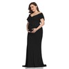 YnimioAOX Maternity Long Dress Ruffles Elegant Maxi Photography Dress Stretchy