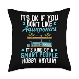 Aquaponic System Fish Tank Aquarium Gardening Plants Throw Pillow, 18x18, Multicolor