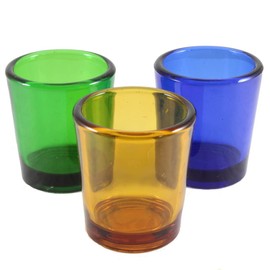Glass Fifteen Hour Votive Candle Cup - Set of 3 (Amber)
