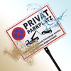 Private Parking Sign with Posts Aluminium 35 x 25 cm