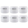 6 Empty White Plastic Cosmetic Containers with Inner Lining and