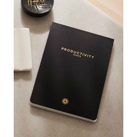 Intelligent Change A5 Productivity Sheets Taskpad - Undated Daily Planner for Goal Setting and Time Management - Tear-Out To-Do Lists with Inspirational Quotes for Motivation - Black Notepad