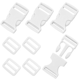 PETERMALLON 4 fibbie ad incastro da 25 mm con chiusura a scatto laterale piatta in plastica per tracolla per zaino, chiusura a clic, fibbie laterali piatte