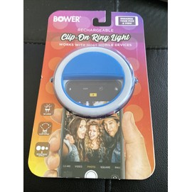 Bower clip on ring light (new) for phone, laptop, or tablet Blue