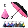 Parquet Pink Polka Dot Double Layer Inverted Umbrellas - C