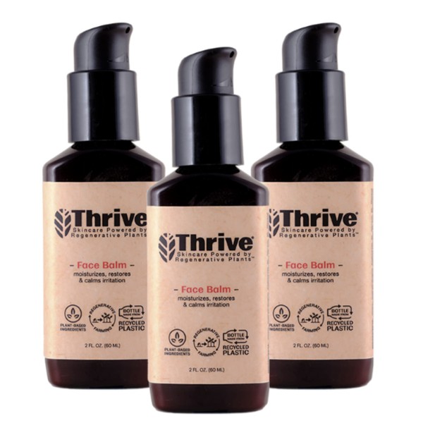 Thrive Natural Care Face Moisturizer - Non-Greasy Soothing Facial Moisturizer Lotion with Natural & Organic Ingredients Keep Skin Hydrated & Help Irritation as After Shave, 2 Oz (Pack of 3)