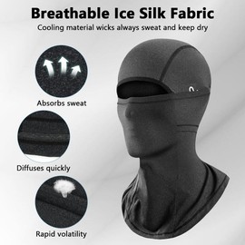 AMFUN Face Cap, Balaclava, Face Cap, Motorcycle Cycling Ski Balaclava, Windproof Waterproof Headwear for Winter Sports & Outdoor, UV Protection Scarf for Men and Women, #2 A-Black+Grey