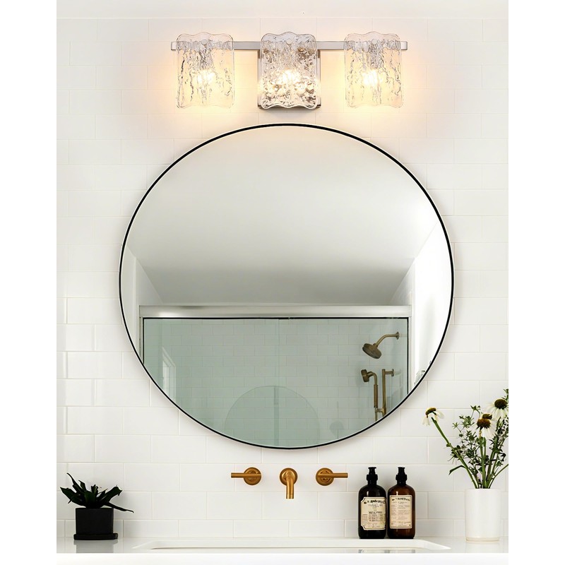 Osimir 3-Light Bathroom Vanity Light, Brushed Nickel Bathroom Light Fixture