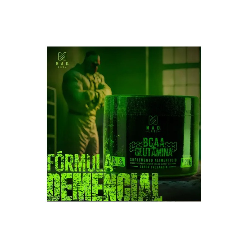 Bcaas + Glutamina 210g 30 Servicios Mad Labz *