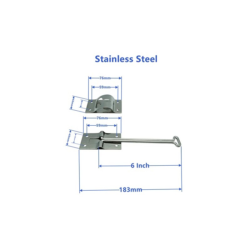 Dsnaduo Polished STAINLESS STEEL 6 Inches T Style Entry Door