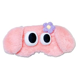 PERFECTSIGHT Dog Sleep Eye Masks, Cute Plush Sleep Eye Cover Lightweight Adjustable Eyeshade Faux Fur Mask Cover for Women Men Kids Sleep Travel Nap, Pink Puppy