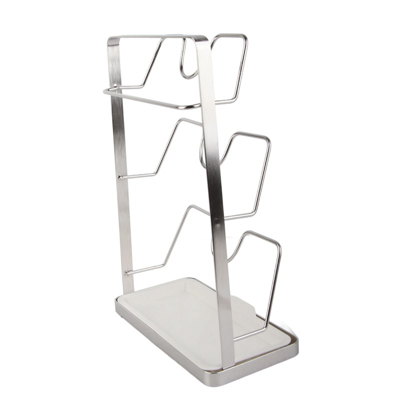 Wall Mounted Pot Lid Rack 304 Stainless Steel Punch Free