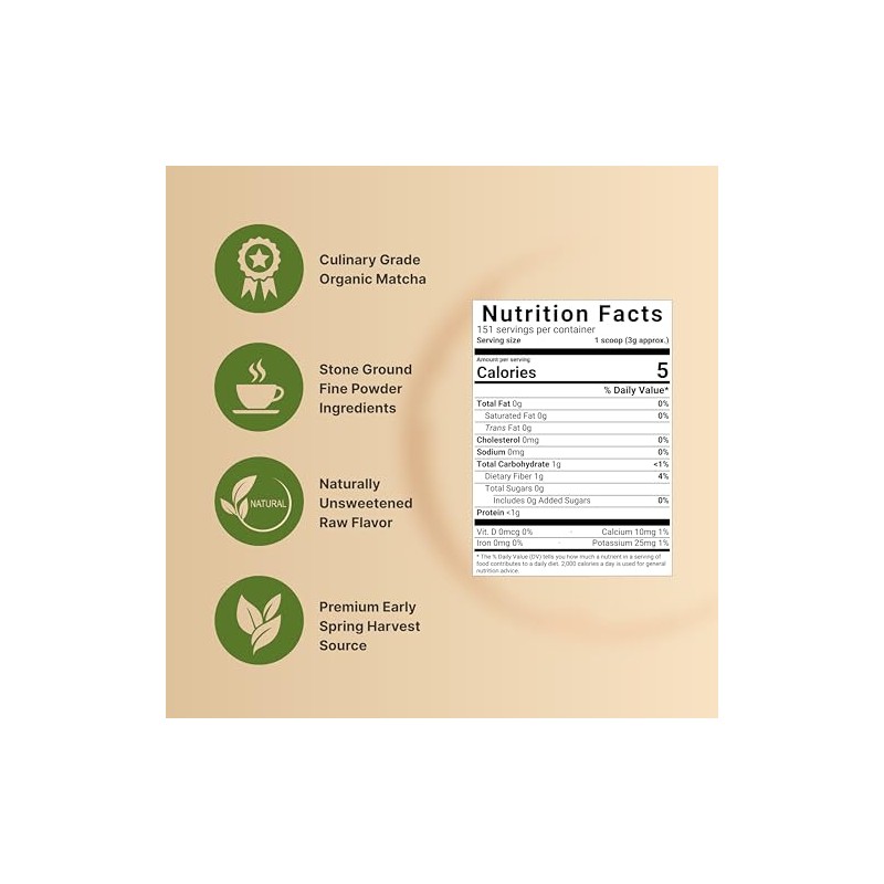 Organic Matcha Green Tea Powder - Culinary Grade & Unsweetened
