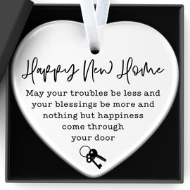 House Warming Gifts New Home Gifts For Women Men heart Ceramic Ornament New Start Gift Box For Couples Families Teacher Companion Homeowners Housewarming The Gift Keepsake Colleagues Decorations