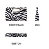 Top Handle Zebra Print Clutch,Wht/bk