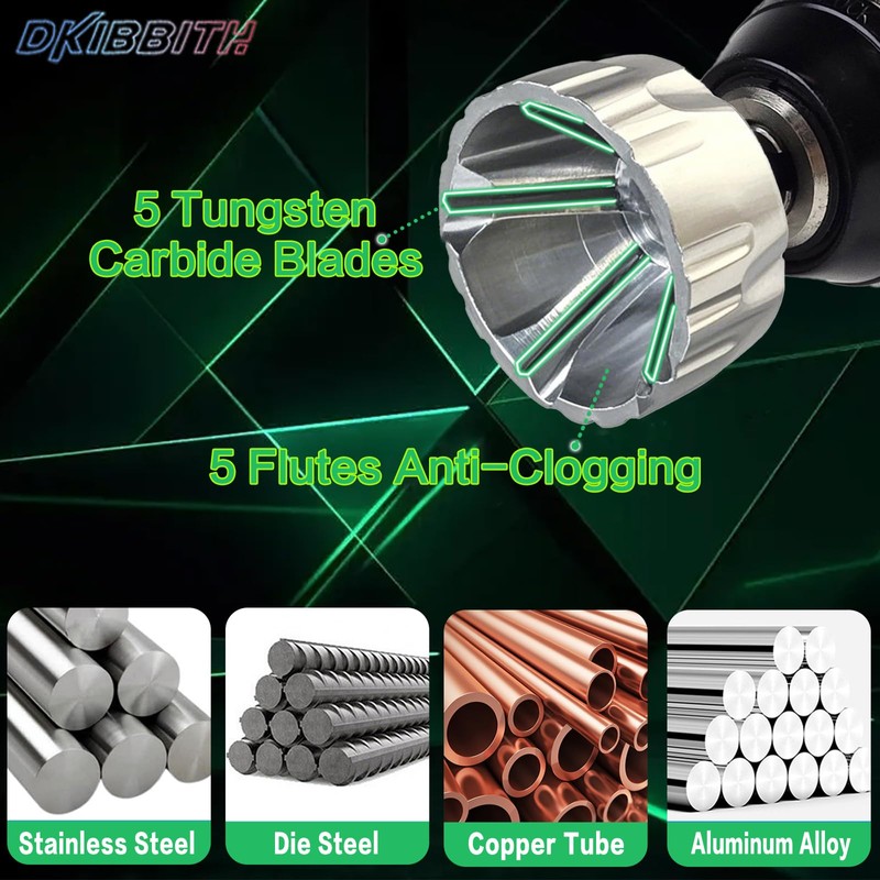 Heavy-Duty Deburring Chamfer Tool with Sharp Tungsten Carbide Blades,Fast Hex