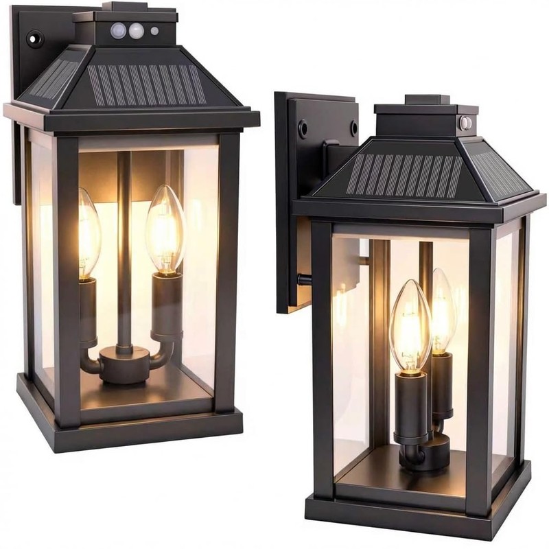 Solar Porch Lights Outdoor: Solar Wall Sconce Lights with Motion