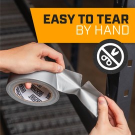 Lockport Lockport Duct Tape Heavy Duty Waterproof - 30 Yards x 2 Inch - 12 Roll Pack Silver Duct Tape Bulk Pack - No Residue, Flexible, Strong, All-Weather and Easy Tear - Grey Heavy Duty