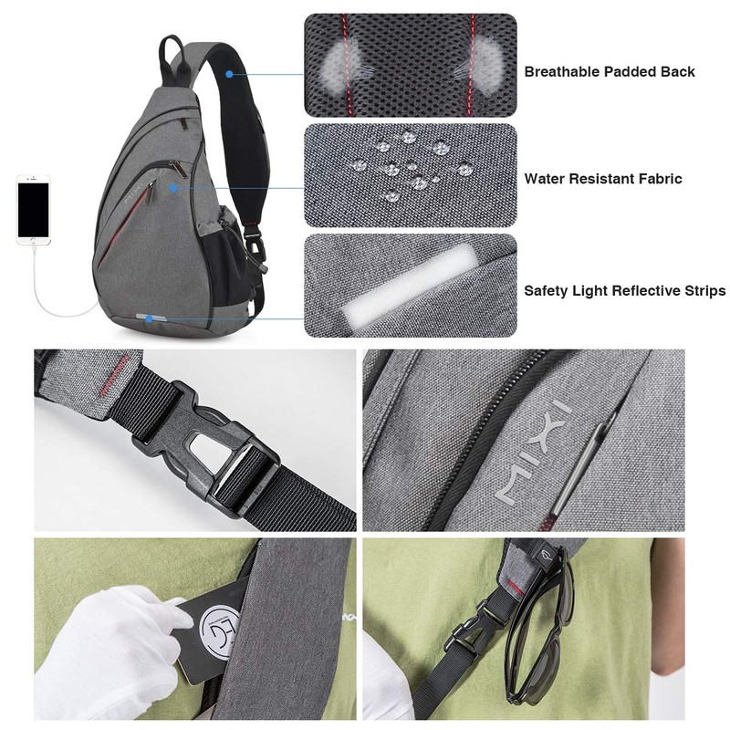 mixi Sling Bag Men Backpack Unisex One Shoulder Bag Hiking