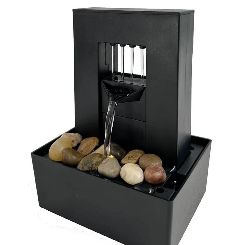 RWOORA Tabletop Small Fountain Waterfall Decor, 3D Flowing Effect, Ideal