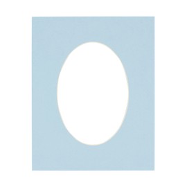 CountryArtHouse Baby Blue Acid Free 5x7 Oval Picture Frame Mat with White Core Bevel Cut for 4x6 Pictures - Fits 5x7 Frame - Pack of 1 Matboard