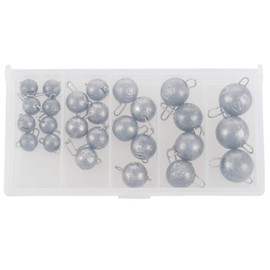 jingfei 26Pcs/Set 5 Sizes Fishing Weight Sea Fishing Lead Mould Split Shot Jigs Fishing Lead Sinker Weights Tackle Kit Accessories