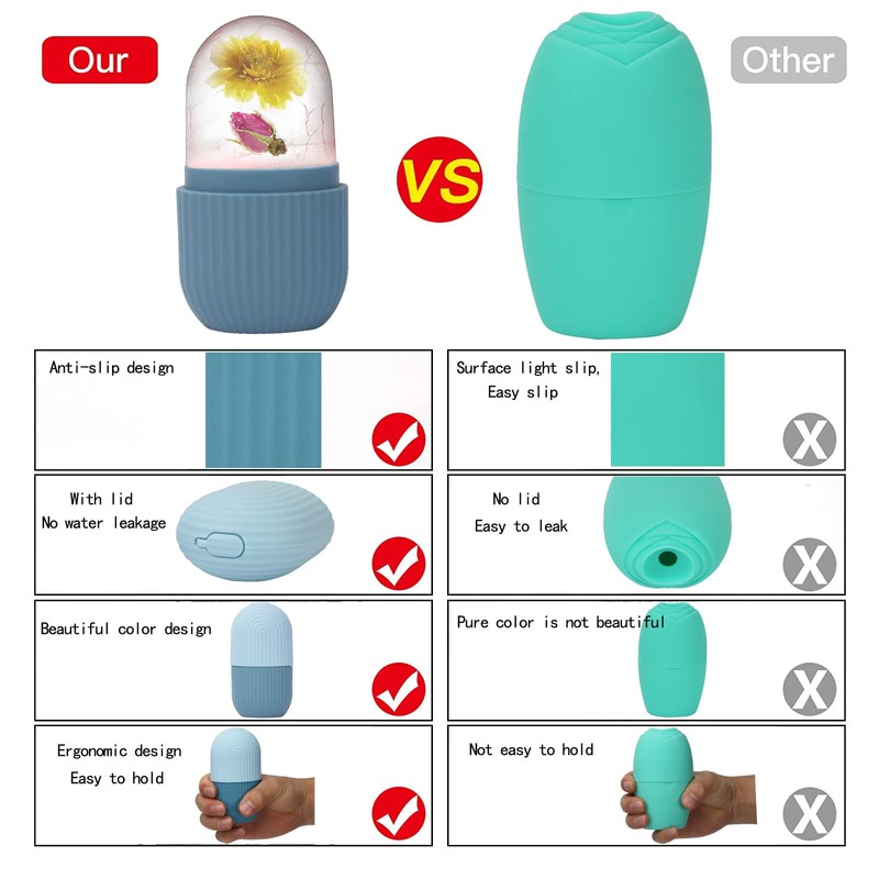 XHJRI Ice Face Roller Massager,Ice Cube Roller for Face, Eyes