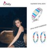 CiNily Women's Opal Rings, Create White Blue Pink Fire Opal