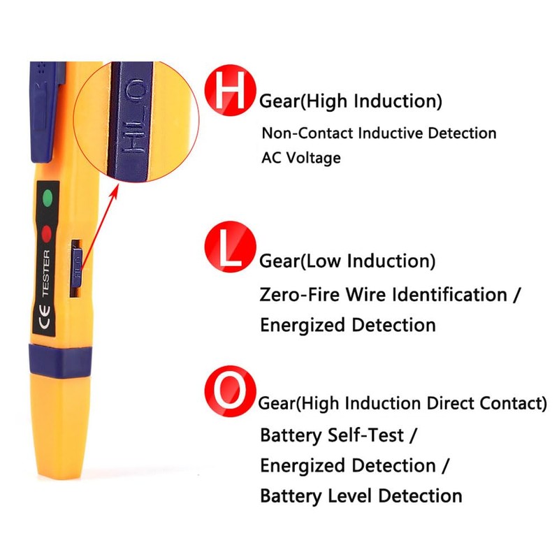 Voltage Tester Pen, 24V-1000V/90V-1000V Dual Range Non-Contact Electric Tester with