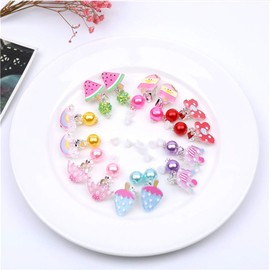 Formemory Clip-on Earrings Set for Kids, Girls, Cute, Moon and Butterfly, 2 in 1 Earrings, Accessories, Birthday Present, Toy for Children and Adults, Recommended Age: 6 and up, Rubber