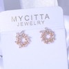 Women’s Cubic Zirconia Cluster Earrings - 18k Rose Gold Plated