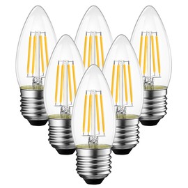 ANWIO B11 LED Filament Bulb E26 Candelabra Base 4.5W(60W Equivalent), Dimmable 2700K Warm White Chandelier Decorative Candle Light Bulb (6-Pack)