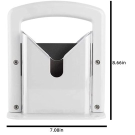 DDMMQS ベーグルスライサー ベーグルギロチンカッター 安全ガードと安全ハンドル付き 大小のベーグルを切るためのベーグルホルダー ステンレススチールブレード (ホワイト)