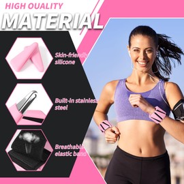 Wrist & Ankle Weights for Women, Wearable Strong Arm & Leg Weights Set of 2(1Lbs Each), Adjustable Ankle Weights for Walking, Yoga, Dance, Barre,Gym,Exercise,Pilates,Walking Running (pink)