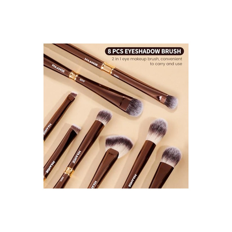 MAANGE Set de Brochas de Maquillaje Profesional con Estuche 13PCS