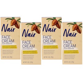 Nair Hair Removal Cream for Face with Special Moisturizers, 2-Ounce Bottles (Pack of 4)