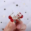 Leadigol Cherry Small Hair Claw, 4PCS Mini Crystal Cherry Hair